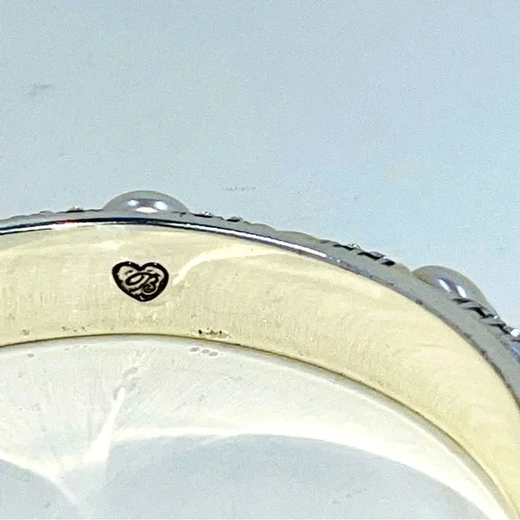 BRIGHTON Pearl Magic Crystal Hinged Bracelet Bangle - Picture 3 of 8